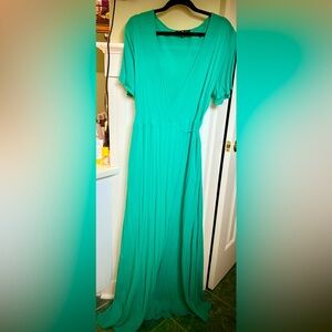 Lulu’s | Kelly Green Maxi Wrap Dress | Size XL